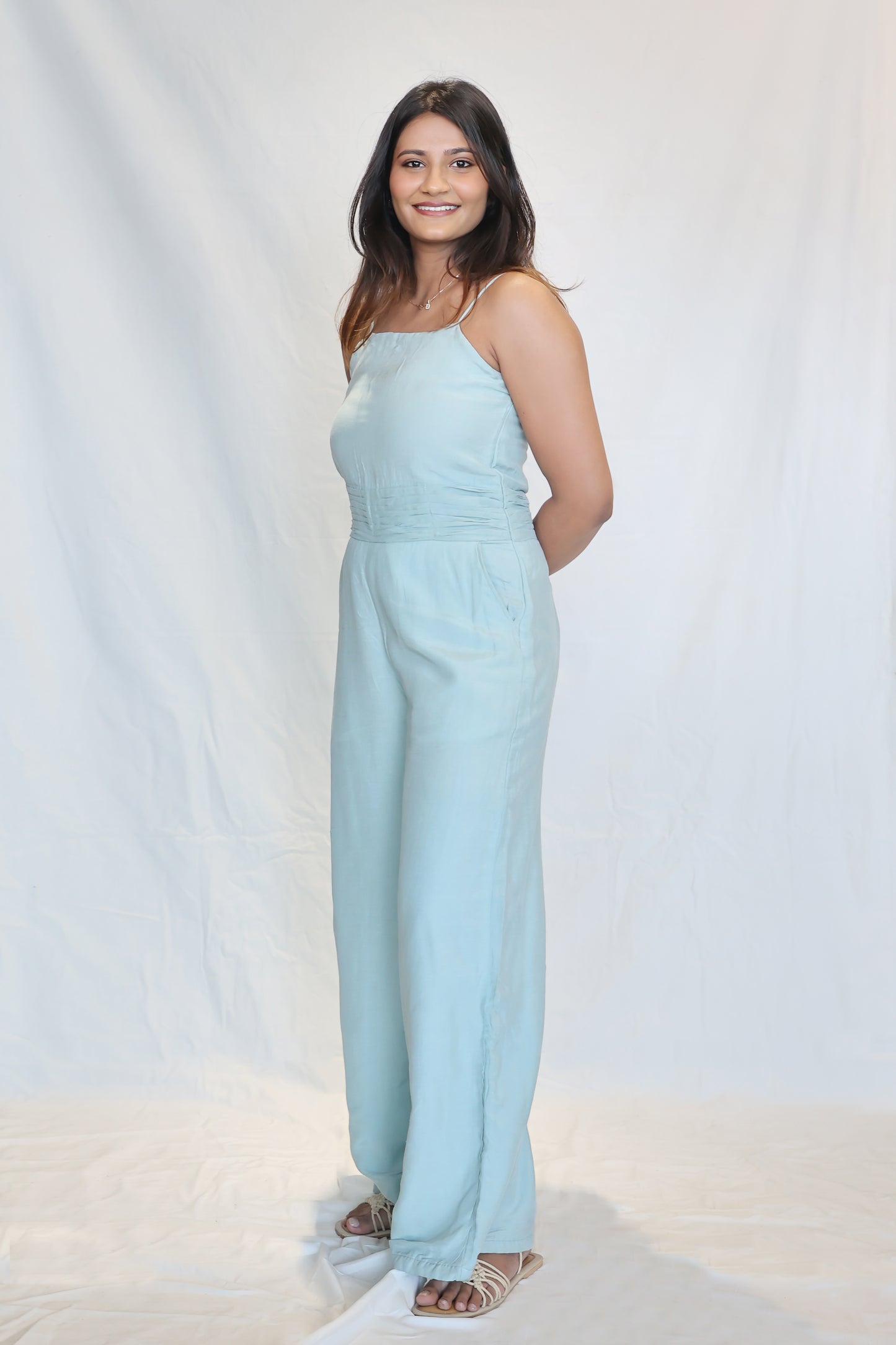 Breezy Blue Linen Jumpsuit