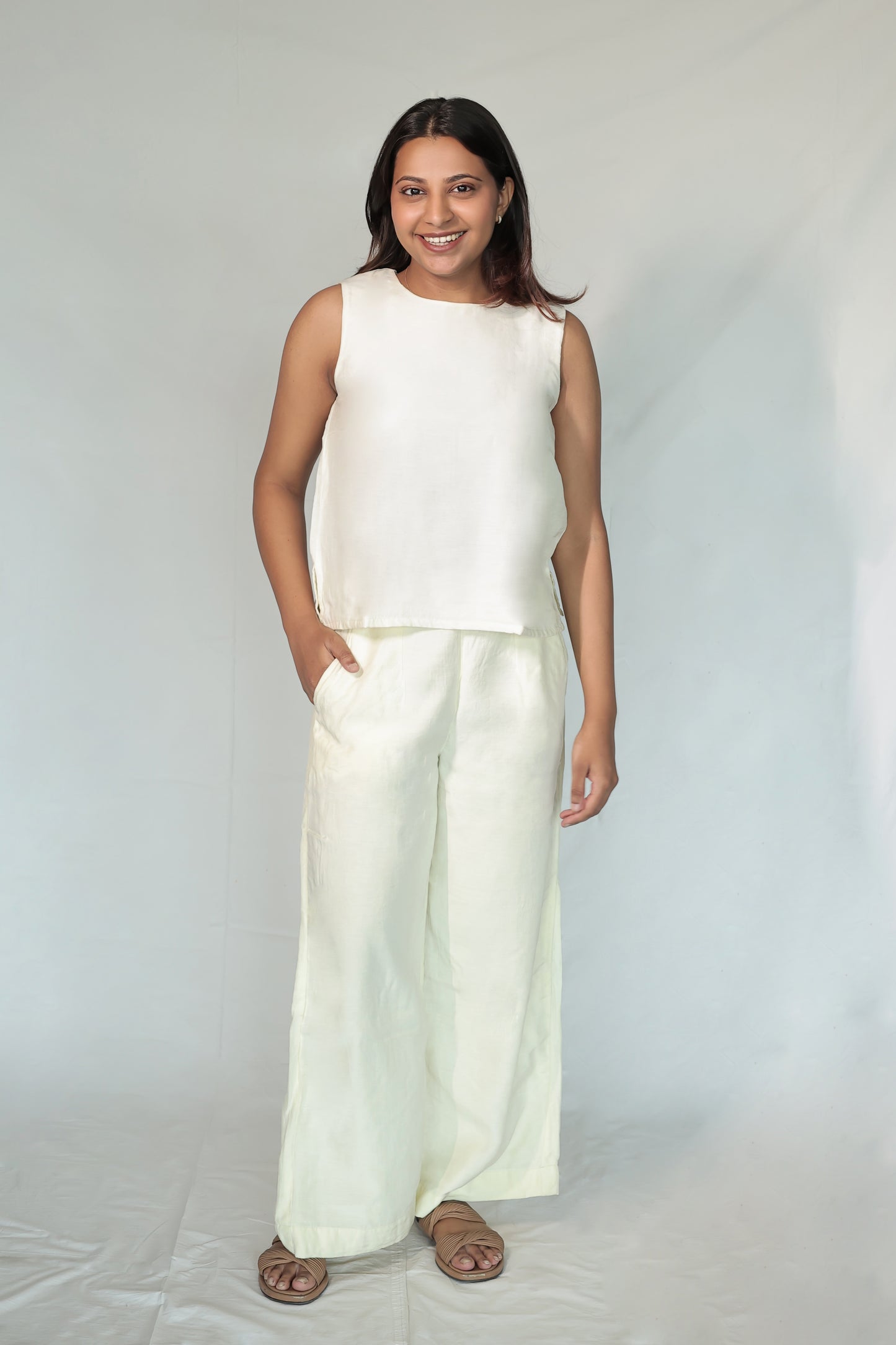 Butter-Yellow Linen Co-ord Set