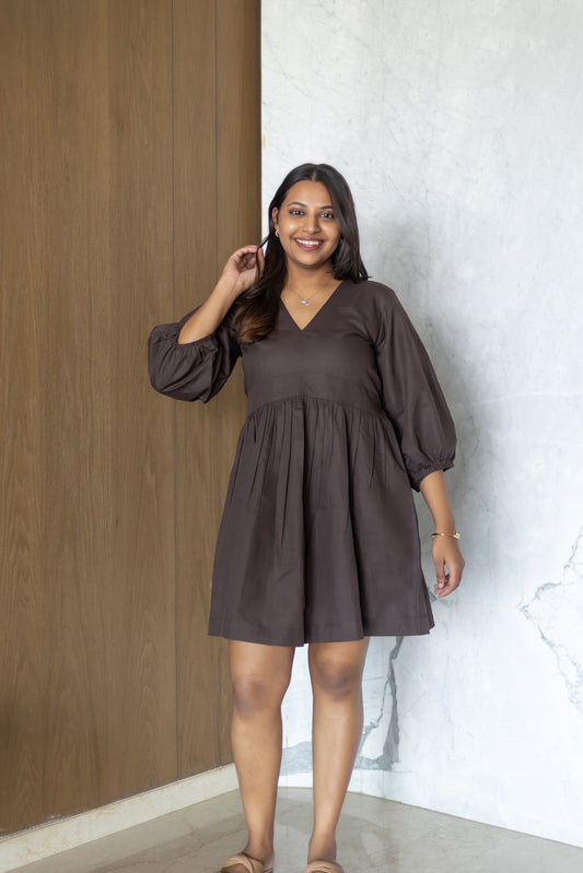 Clara Dress - Chocolate Brown