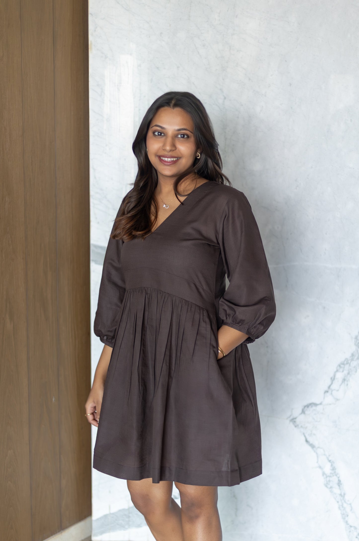 Clara Dress - Chocolate Brown