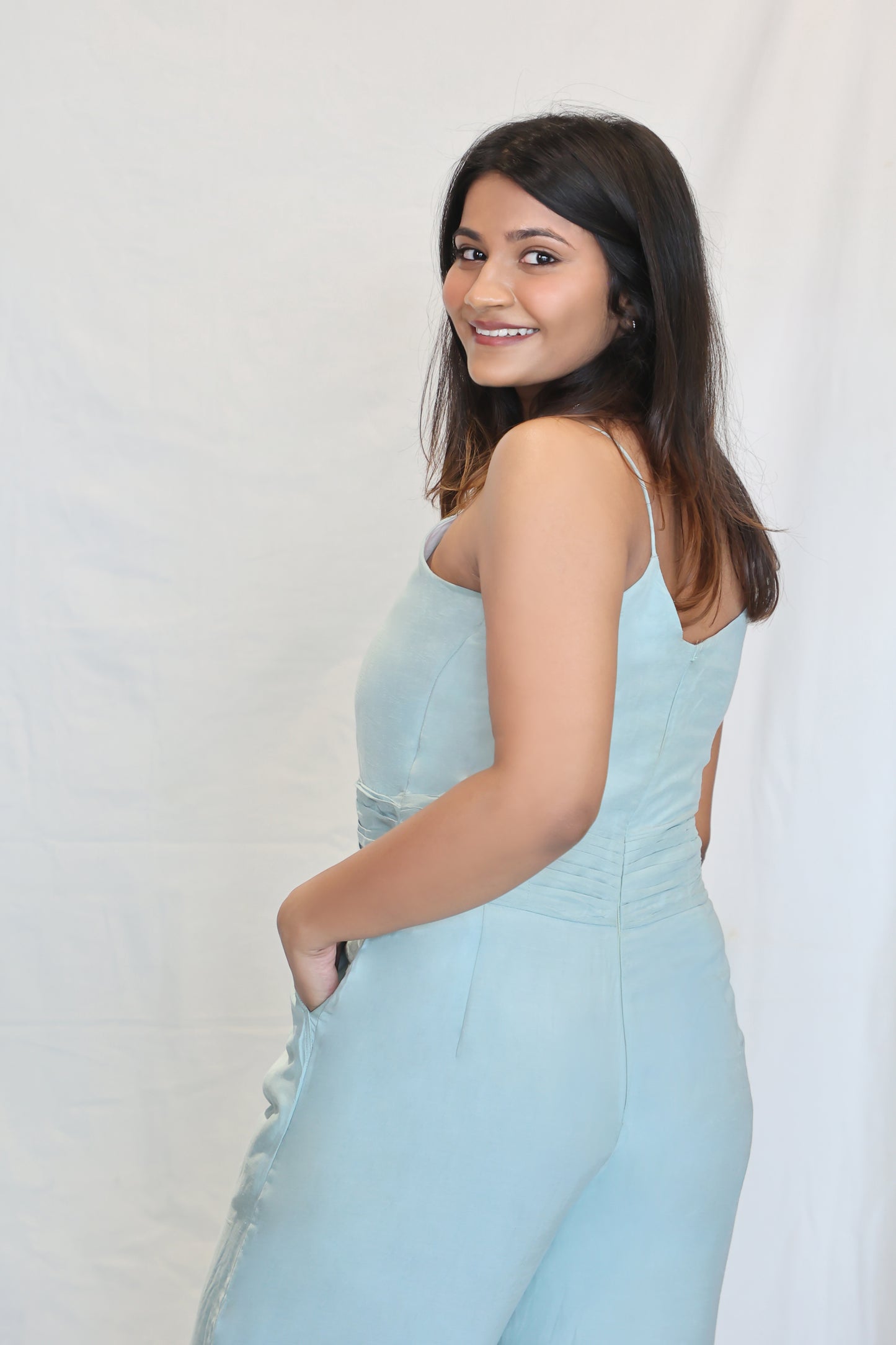 Breezy Blue Linen Jumpsuit