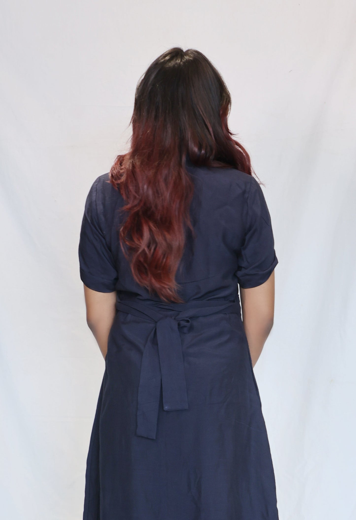 Midnight Bloom Linen Dress