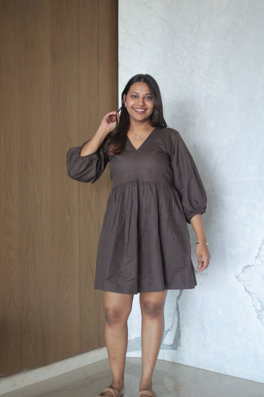 Clara Dress - Chocolate Brown